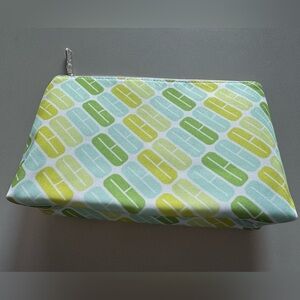 Clinique Green and Yellow Zipper Pouch